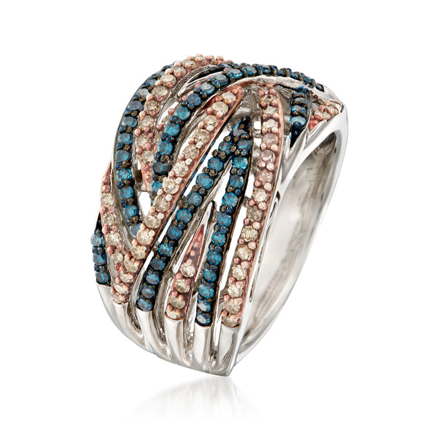 Ross-Simons Diamond Ring Blue/Champagne US 7 4