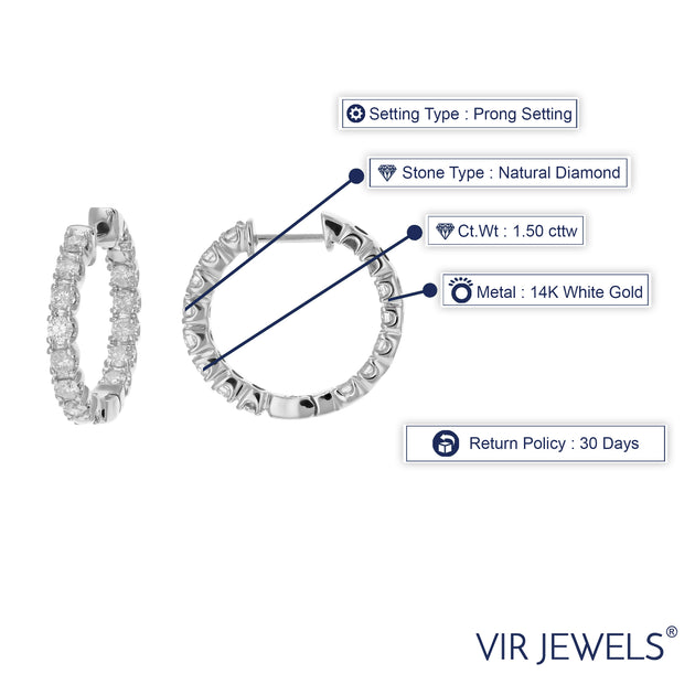 Vir Jewels Hoop Earrings Silver 4