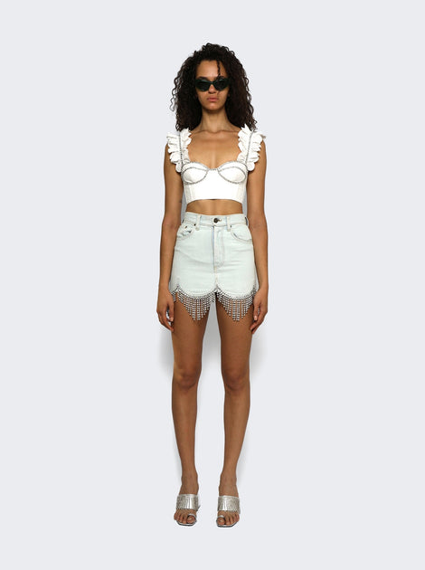 AREA Poplin Ruffle Bustier White XS 4