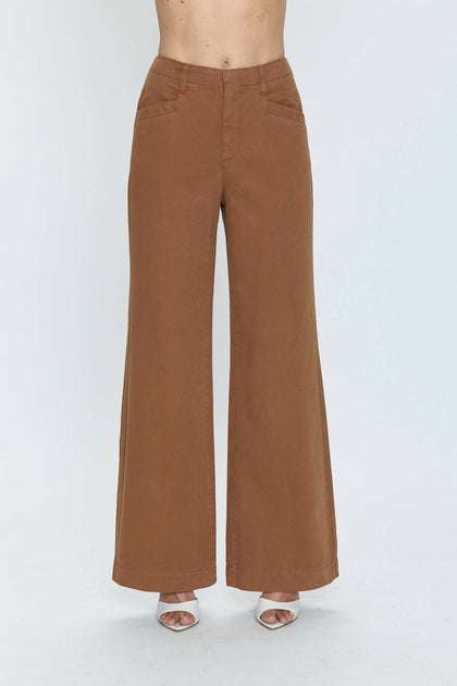 PISTOLA Jasmine High Rise Trouser Brown 27 3