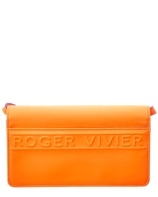 Roger Vivier Viv' Choc Mini Leather Clutch Orange Medium 3