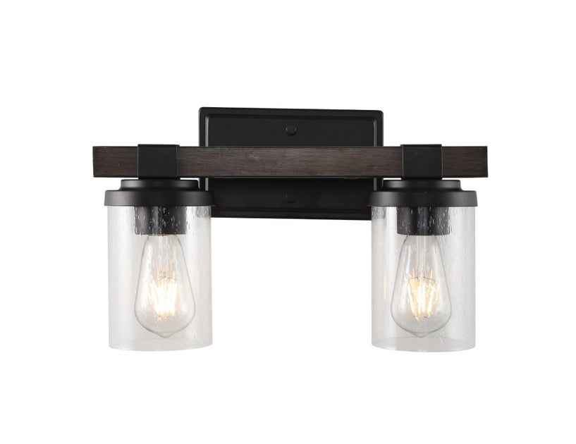 Jonathan Y Bungalow 15 inch 2-Light Iron LED Vanity Light Black 3