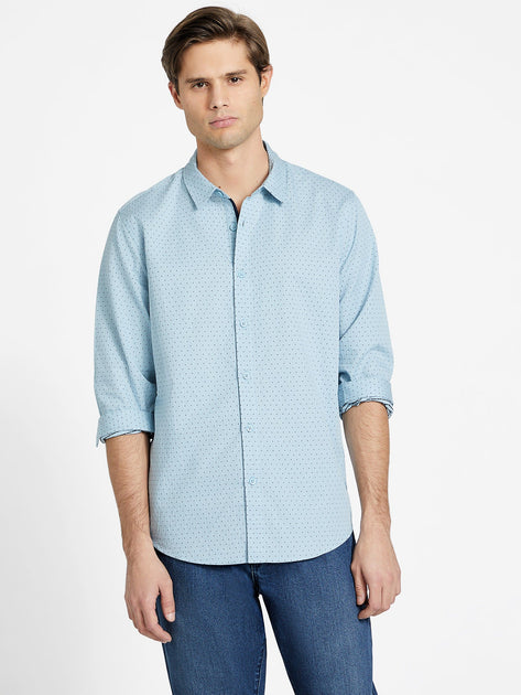 Guess Factory Nolan Shirt Blue Large 2