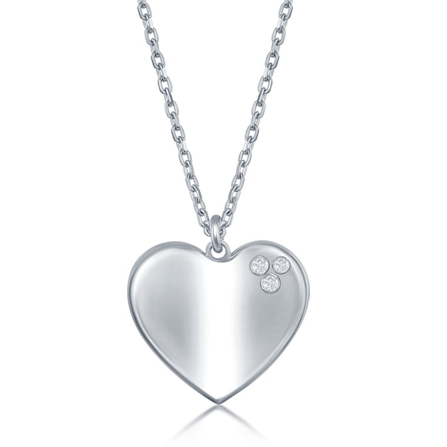 Simona Heart Necklace Silver 2