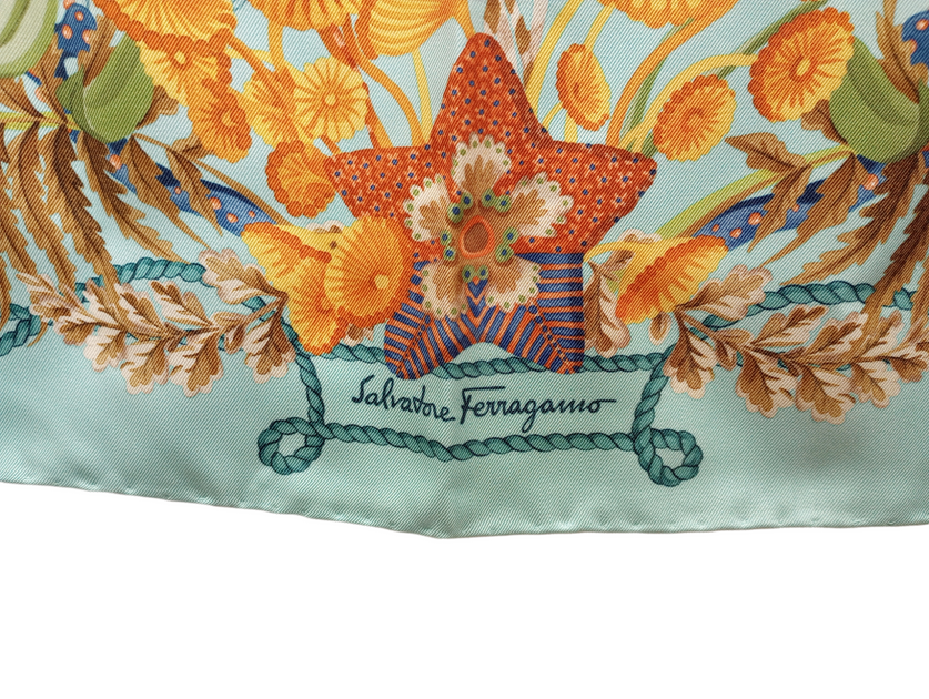 Ferragamo Salvatore Women's 726962 Print Silk Scarf | ShopSimon