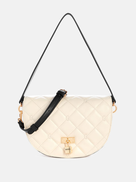 ●Fallett● Lettering Quilted Flap Crossbody Bag Ivory FA230 Amazon.com: Puffer Tote Bag, Quilted Crossbody Bag with Zip