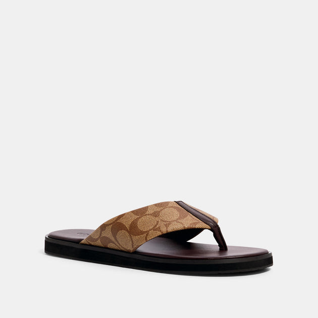 Coach Outlet Flip Flop In Signature Canvas | ShopSimon