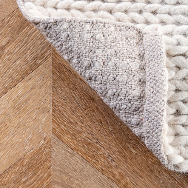 nuLOOM Hand Woven Chunky Woolen Cable Area Rug 3