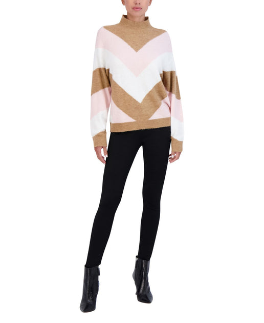 BCBGMAXAZRIA Mock Neck Sweater Beige Large 2