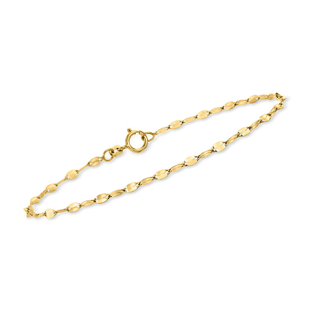 Ross-Simons Lumachina Chain Bracelet 14kt Yellow Gold White 2