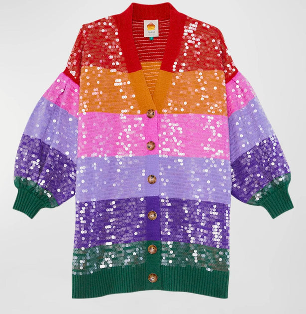 farm rio rainbow sequin dress FARM Rio Anthurium Flowers Sequined Slip Dress