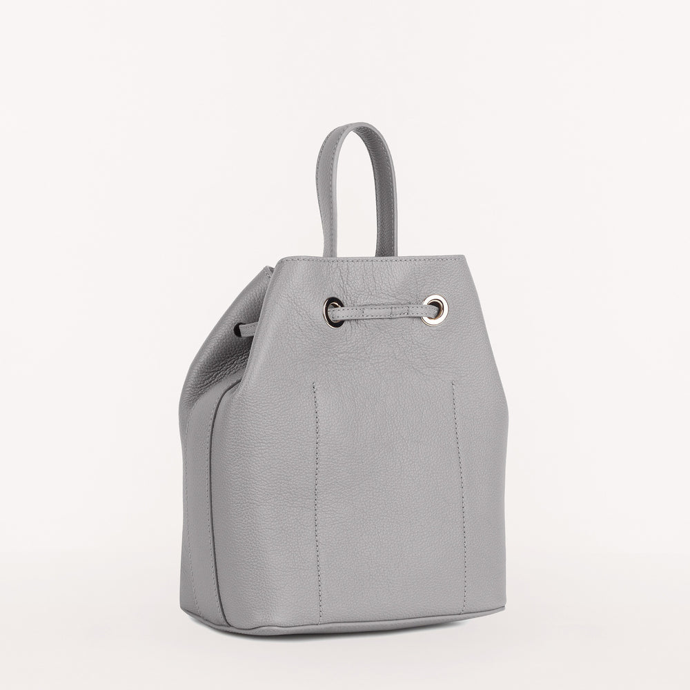 FURLA◆Costanza/コスタンザ ビビ NEW FURLA Costanza Black Leather Small Bucket Drawstring Tote Bag