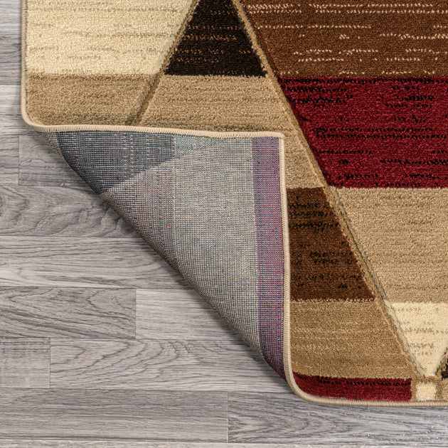 Jonathan Y Kehhoe Retro Diamonds Geometric Red/Brown/Cream Runner Rug 4