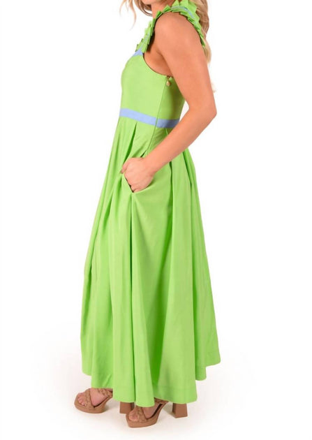 Emily McCarthy Empire Maxi Dress In Garden Green ShopSimon