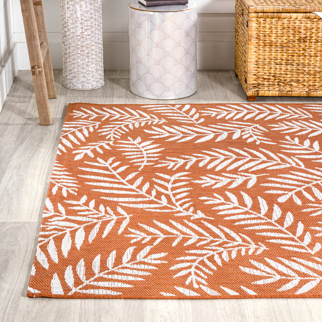 Jonathan Y Nevis Palm Frond Area Rug Orange 4
