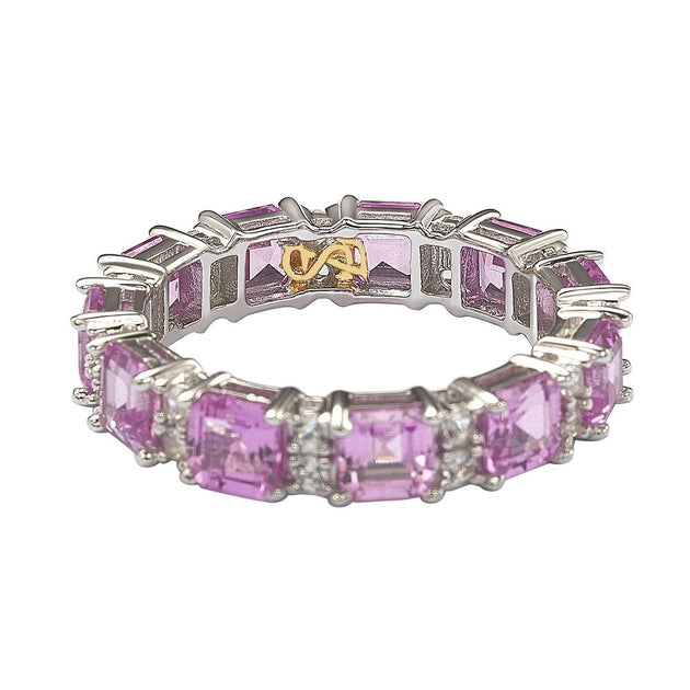 Suzy Levian Eternity Band Pink Silver US 8.5 4