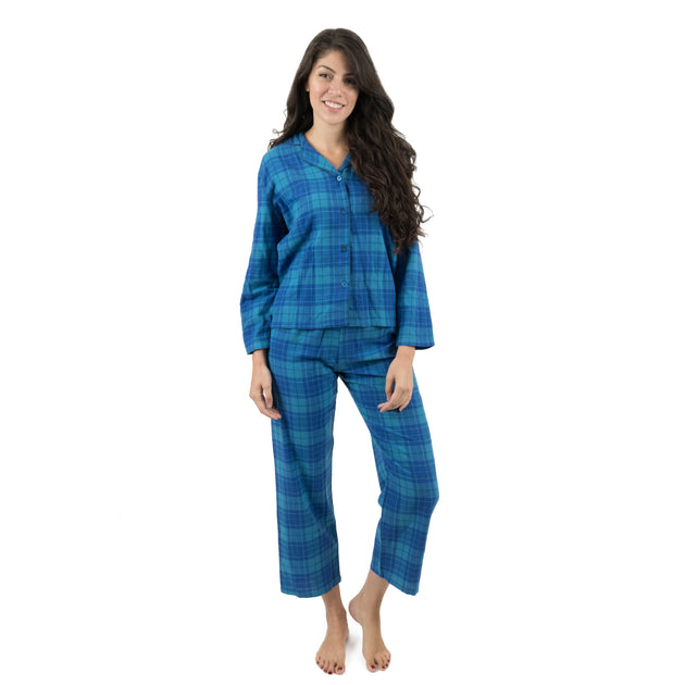 Leveret Christmas Two Piece Flannel Pajamas Purple Medium 2