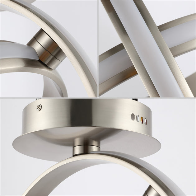 Jonathan Y Nicole 14.25 inch 2-Light LED Semi Flush Mount Nickel 4