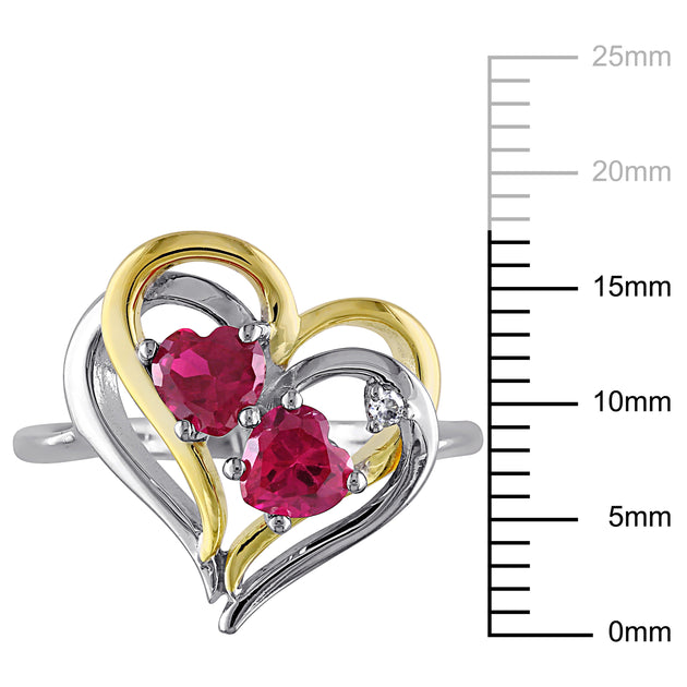 Mimi & Max Double Heart Ring Red US 10 4