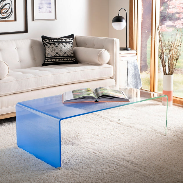 Safavieh Crysta Glass Coffee Table Blue 2