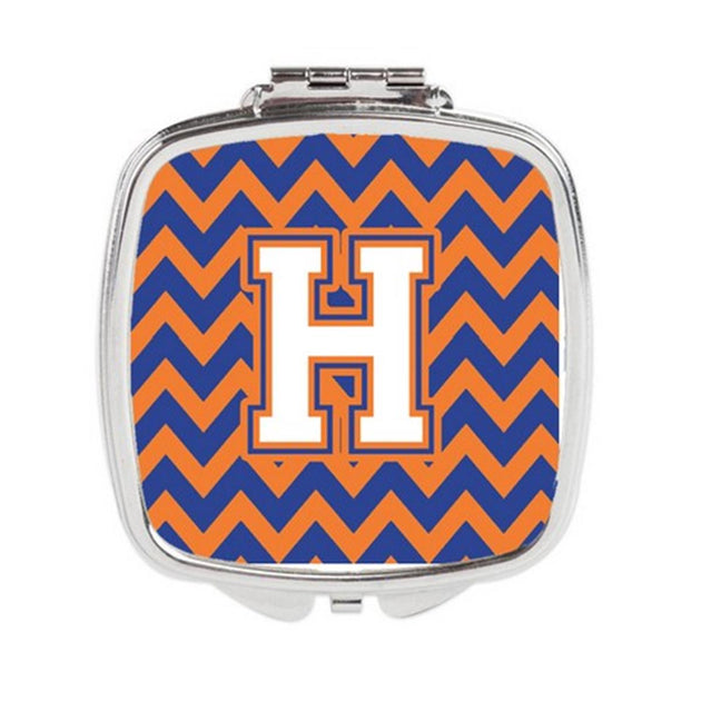 Carolines Treasures CJ1060-HSCM Letter H Compact Mirror Blue & Orange One Size 2