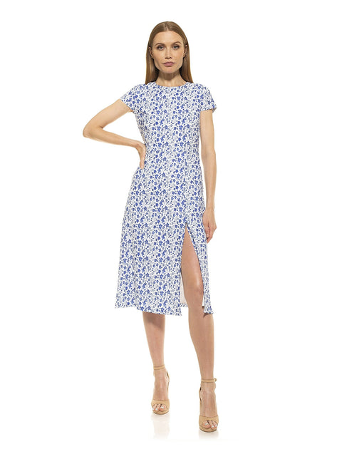 Alexia Admor Lily Midi Dress Blue US 14 2