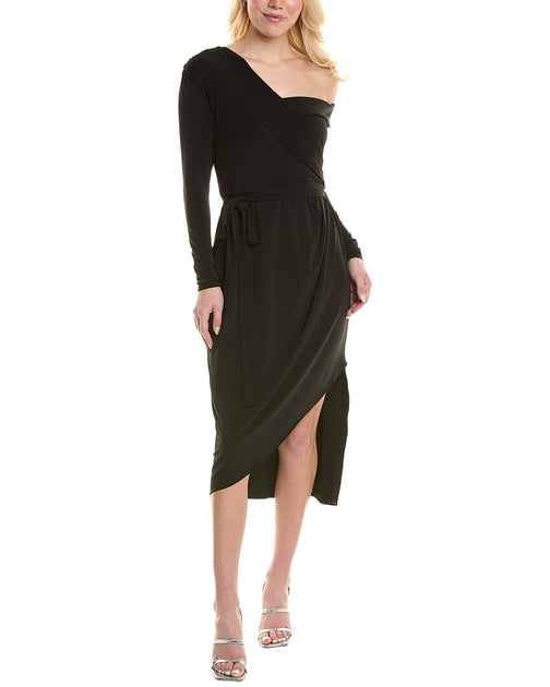 Halston Eden Midi Dress Black US 2 2