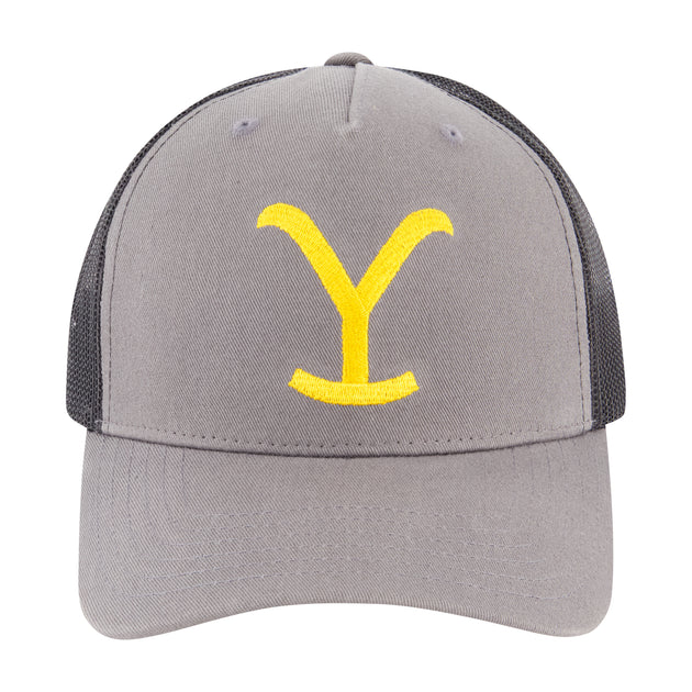 Nick YellowStone Casquette Trucker Cap-Y Broderie Gris 2