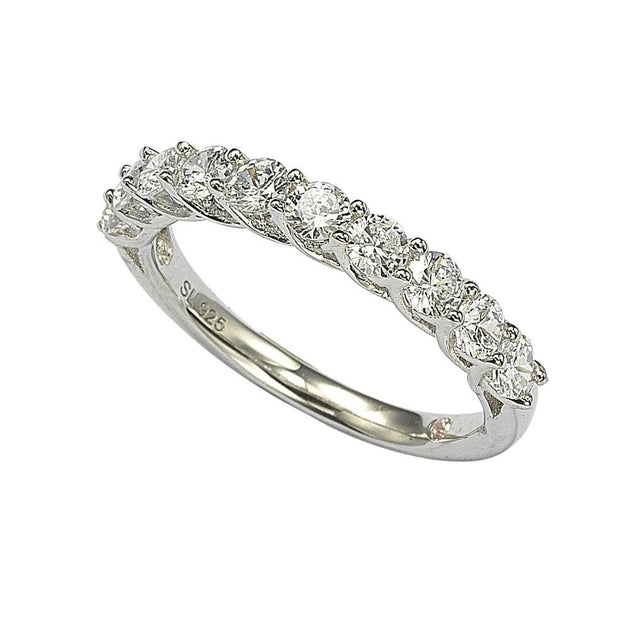 Suzy Levian Half Band Sterling Silver White US 5.5 2