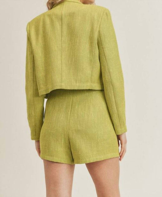 LUSH Amara Shorts mit Bundfalte Grün Medium 3