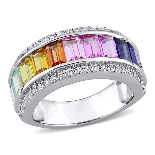 Mimi & Max Women's Eternity Ring Multi-Color Pink US 7.5 2