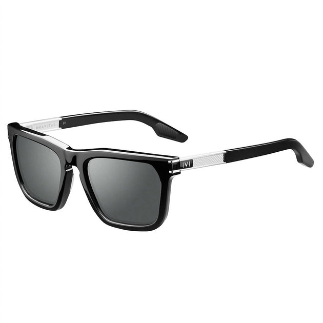 NEW IVI VISION gravitas - grey ar polarized lens in polished black - brushed alu IVI Vision Gravitas Polished Black/Brushed Silver with Grey  main image 4