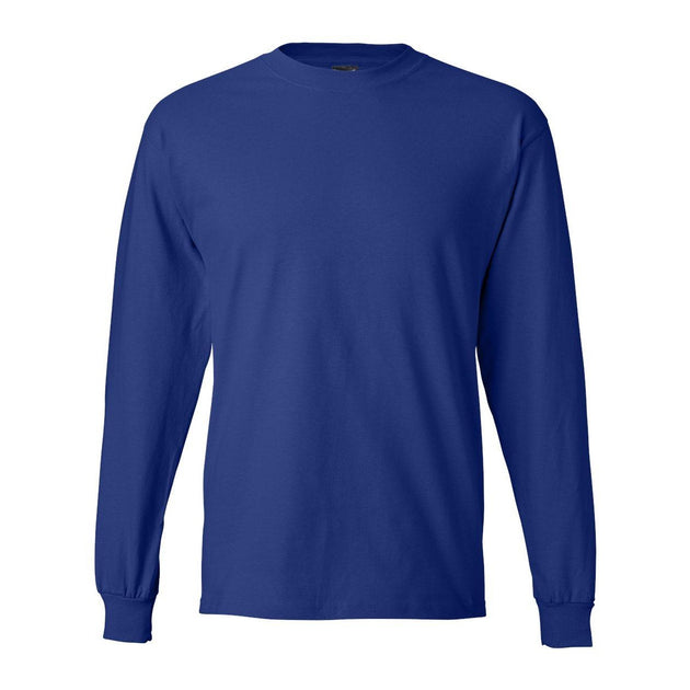 Hanes Beefy-T Long Sleeve T-Shirt Blue Medium 2