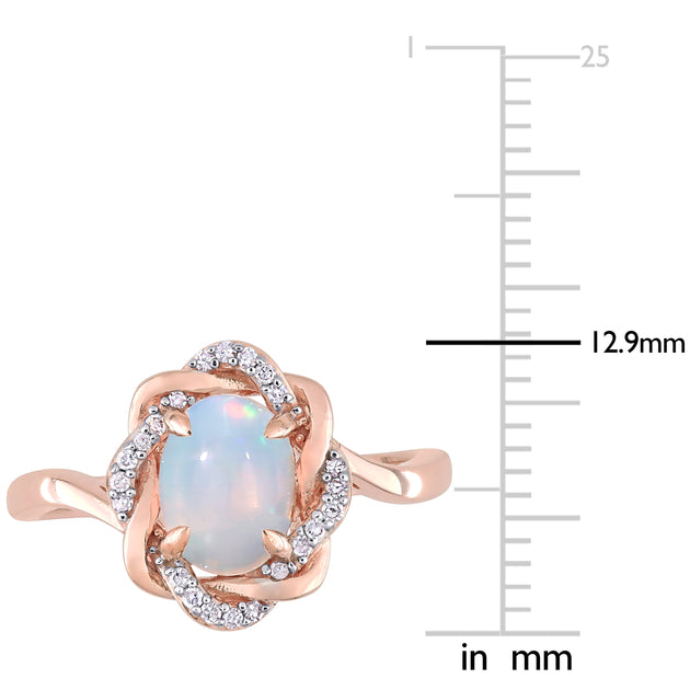 Mimi & Max Interlaced Halo Ring Rose Gold US 6 4