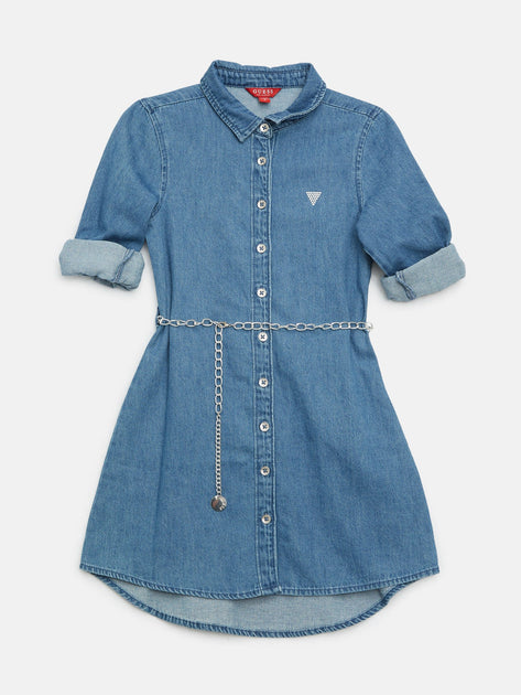 guess factory denim dress Guess Factory Misty Denim Dress (7-14)