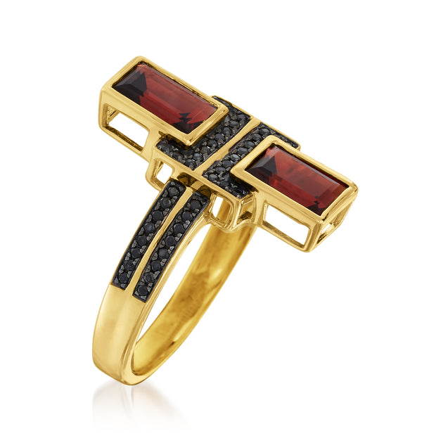 Ross-Simons Burgundy Garnet Black Spinel Ring Red US 5 4