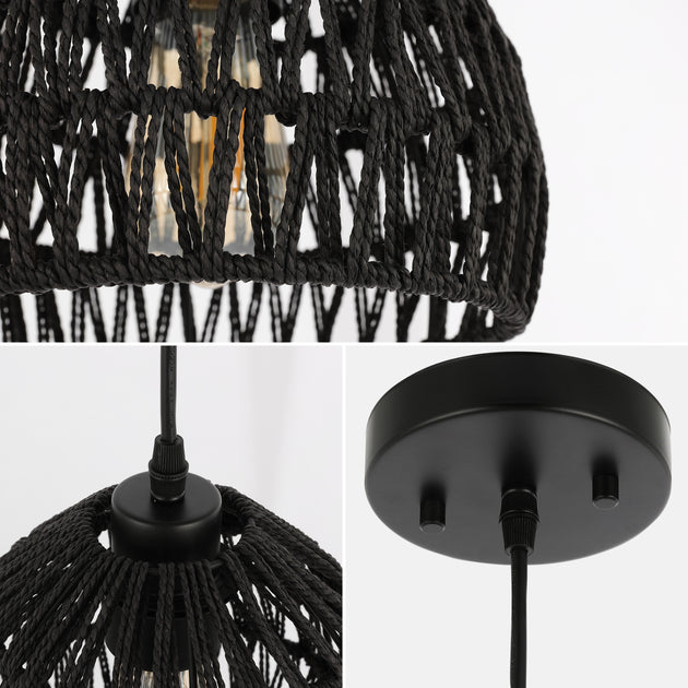 Jonathan Y Campana Suspension LED 1 Lumière Noir 3