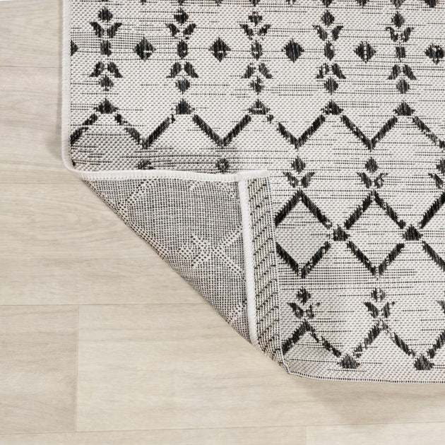 Jonathan Y Ourika Geometric Flatweave Runner Rug Cream/Black 3