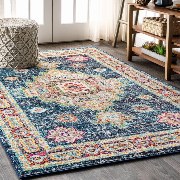 JONATHAN Y Bohemian FLAIR Area Rug Navy 2