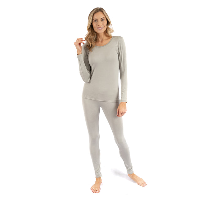 Leveret Two Piece Thermal Pajamas Beige XLarge 3