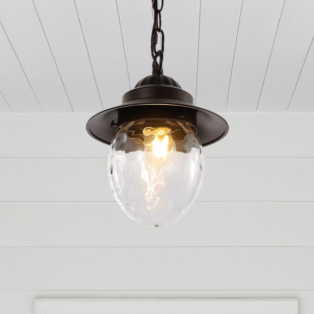 Jonathan Y Manteo 1-Light Outdoor LED Pendant Black 4