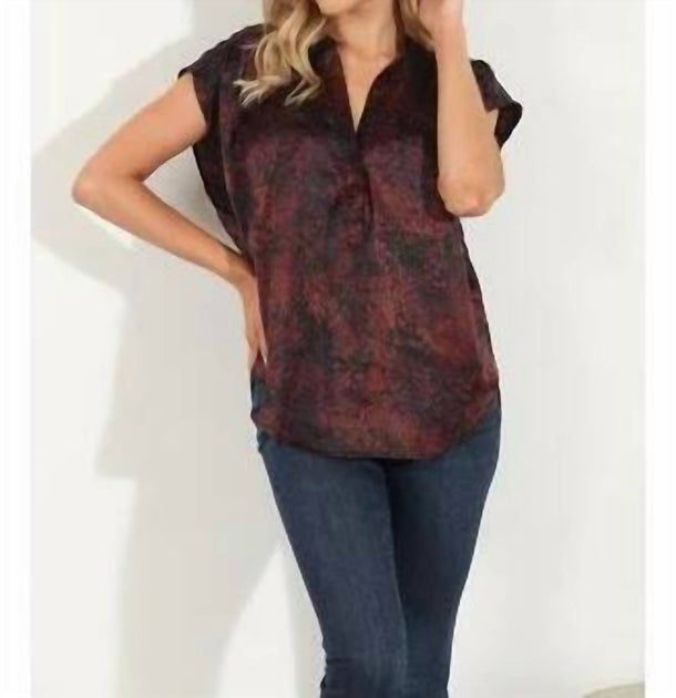 Veronica M Randall Woven Dolman Blouse Red XLarge 2