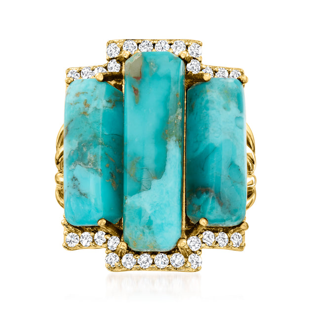 Ross-Simons Turquoise Topaz Ring Blue US 6 2
