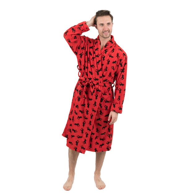 Leveret Peignoir Homme Noël Molleton Élan Blanc S/M 2