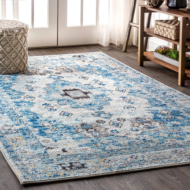 Jonathan Y Tapis Persan Moderne Turquoise 2
