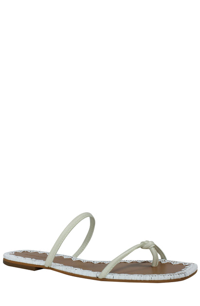 BCBGMAXAZRIA Bali Magnolia Flat Sandal White US 7 2