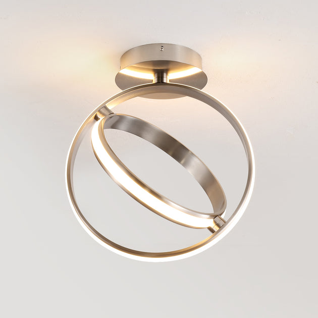 Jonathan Y Nicole 14.25 inch 2-Light LED Semi Flush Mount Nickel 2