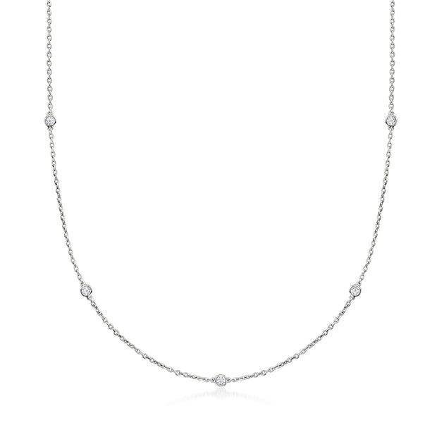 Ross-Simons Lab-Grown Diamond Station Necklace Multi 3