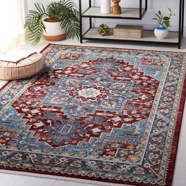 Safavieh Bayside BAY108M Flat Weave Rug Blue/Red 2
