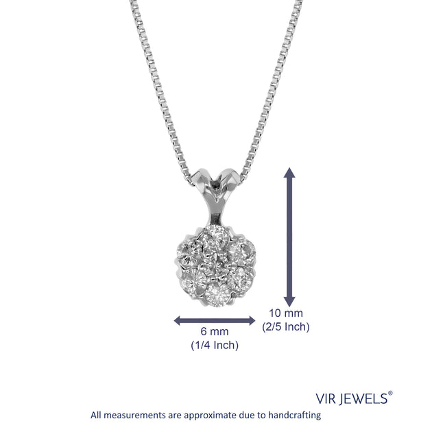 Vir Jewels Diamond Cluster Pendant Silver 4